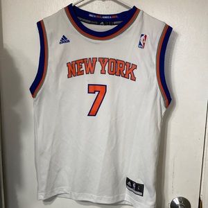 Authentic adidas basketball jersey with blue trim